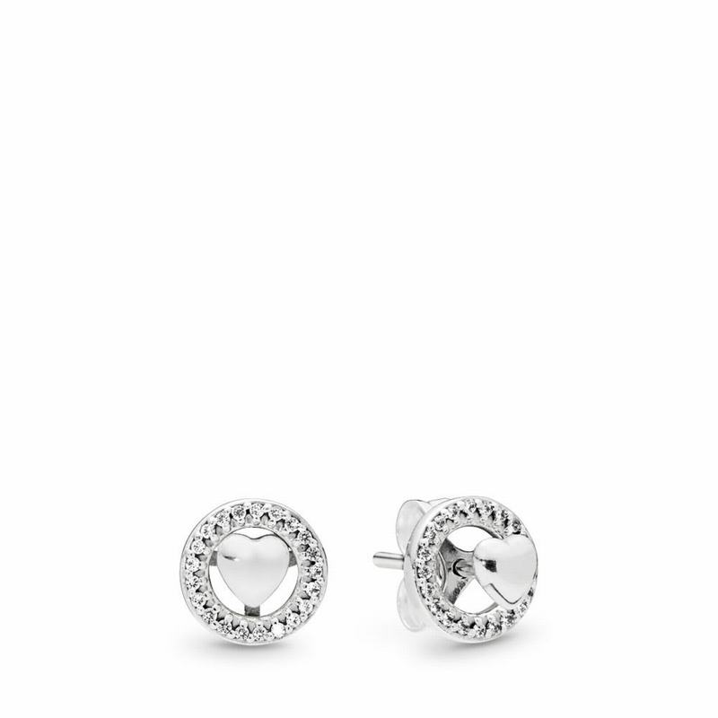 Pandora Forever Hearts Stud Earrings Clearance NZ, Sterling Silver (926583-DWC)